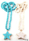 Boho Necklace, RH Turquoise White Blue Natural Stone